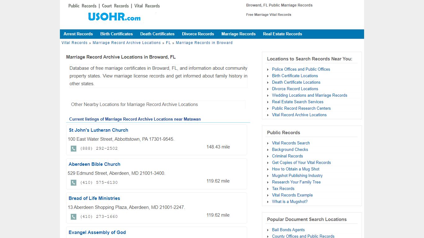Broward, FL Public Marriage Records - Free Marriage Vital Records